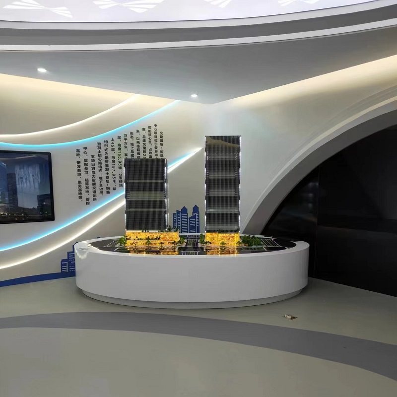 建筑及模型设计 场景人物 升降实体工业园区电子科技互动沙盘