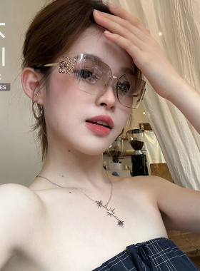 曲面无框显脸小墨镜防紫外线