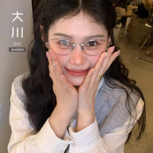 老钱风猫眼眼镜框超轻素颜金属女网红同款眼镜素颜文艺可配度数