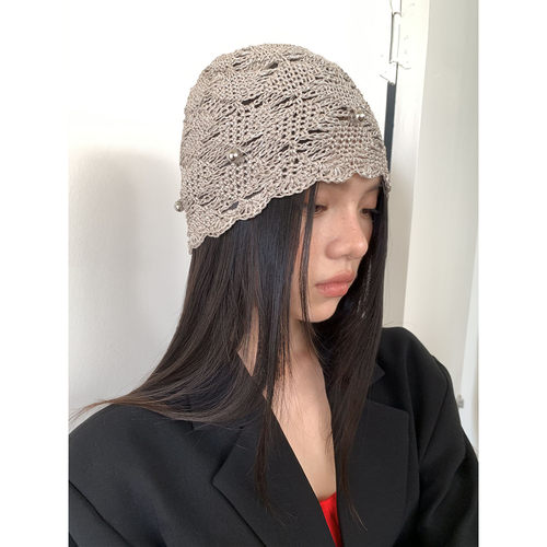 走秀款/纯手工镂空设计针织帽