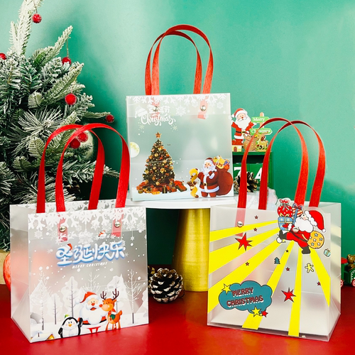 平安夜盒圣诞礼品袋防水手提袋卡通糖果伴手礼袋礼物磨砂包装