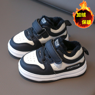 冬季儿童棉鞋加绒女男宝宝学步鞋1-3岁6男童运动鞋保暖婴幼儿鞋子