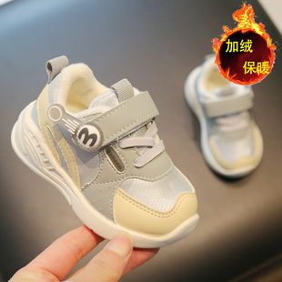 秋冬款宝宝学步鞋软底男女0一1-3岁冬季婴儿棉鞋加绒小童男童鞋子