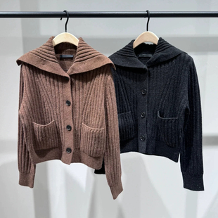 正品针织开衫2025冬新品羊驼毛牦牛绒绵羊毛高领毛衣MBE4CAR017