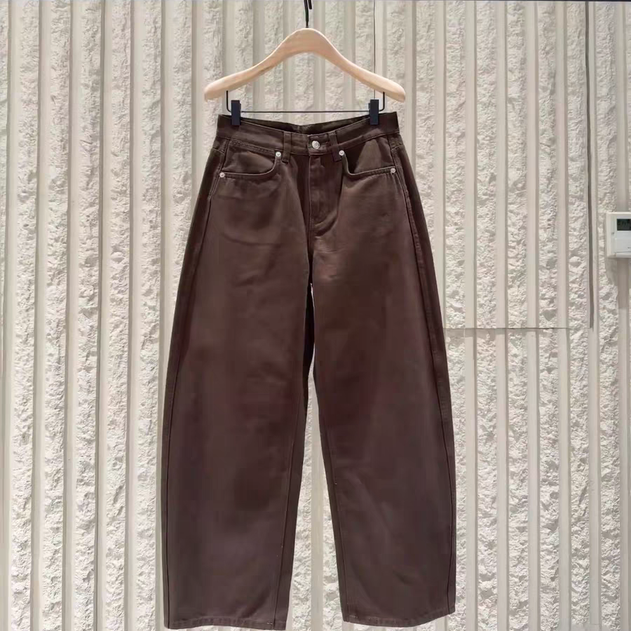 正品显瘦高腰直筒弯刀阔腿牛仔裤