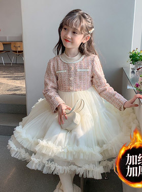 英国next ttat公主裙女童秋冬2025洋气儿童裙子女孩小香风连衣裙