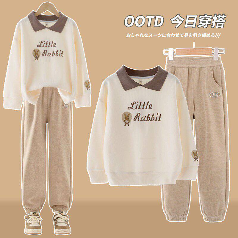 法国Uamtor女童套装2026新款春季中大童运动卫衣洋气时髦衣服12岁