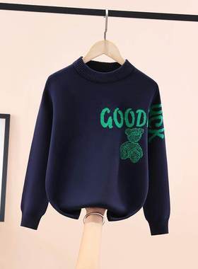 Next inss男童毛衣2025冬新款洋气内搭针织衫加绒加厚儿童打底衫