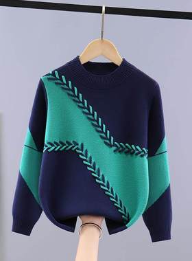 Next inss男童毛衣加厚2025冬季新款秋冬洋气纯棉保暖儿童针织衫