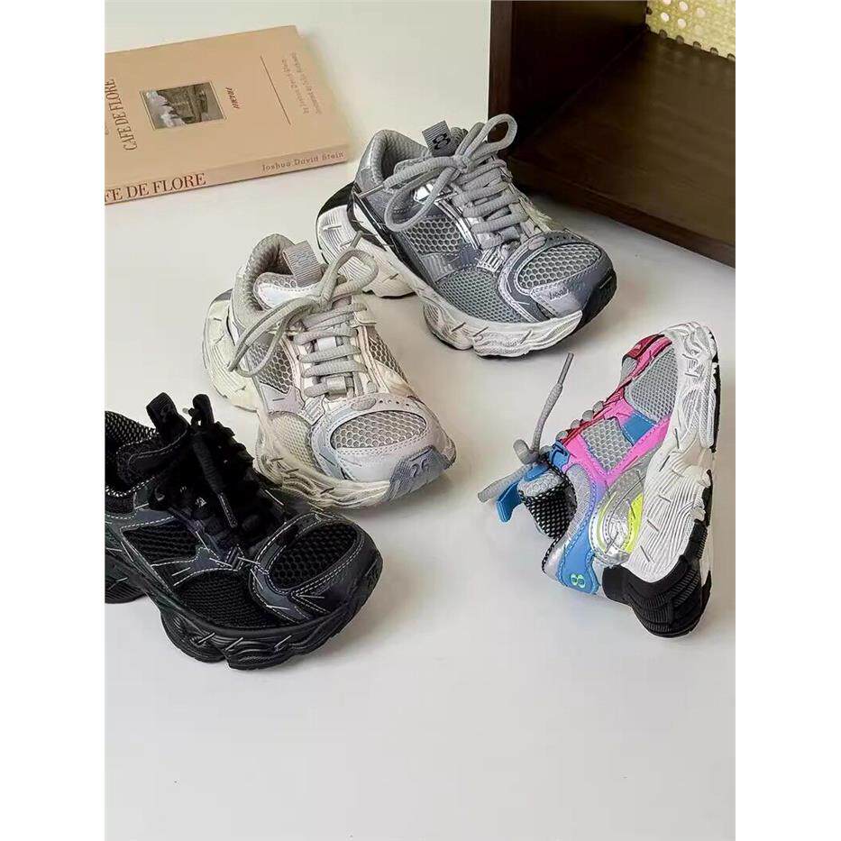 英国Next Kiss儿童运动鞋2025春秋老爹潮鞋男童女童厚底巴黎网面