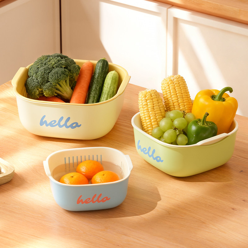 双层洗菜盆沥水篮家用客厅新款