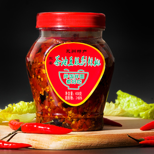 湖南永州东安特产茶油豆鼓剁辣椒拌饭拌面爽口下饭菜辣椒酱1瓶装