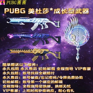 绝地求生PUBG美杜莎762成长型武器青龙百瑞霓虹原皮异色游戏账号