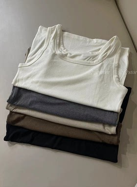 2024早秋新款有致简约百搭舒适莫代尔低领背心 均码 FF03095