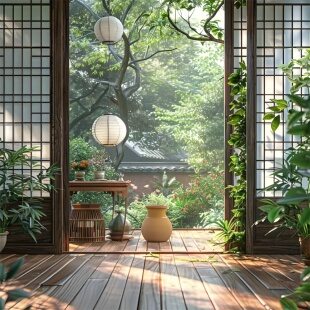 直播间背景墙3d立体室内客厅简约新中式室内3d立体网红直播背景墙