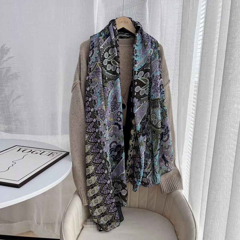 *复古够味~多功能印花时尚波西米亚风长丝巾9C3/121994