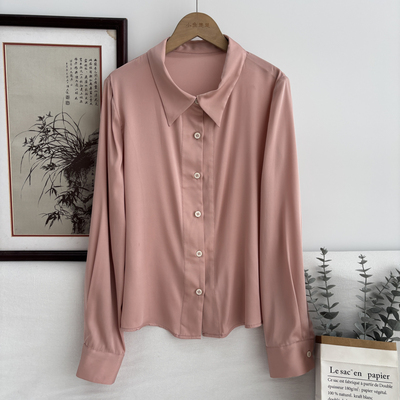 桑蚕丝  夏季新款简约气质款单排扣真丝衬衫59A4/75419