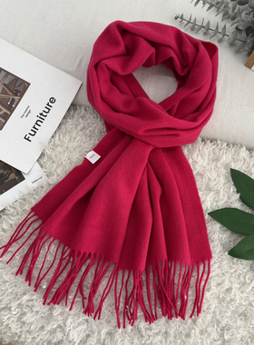 羊毛  早秋新款时尚百搭柔软保暖流苏长围巾20A3/000823