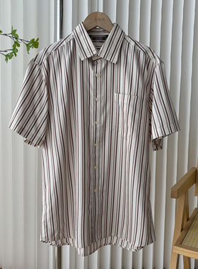 桑蚕丝 老公款  夏季新款通勤百搭条纹单排扣衬衫8G2/75503