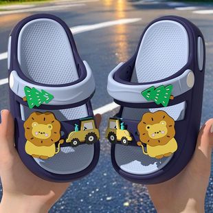 卡通小狮子儿童拖鞋男童宝宝室内浴室洗澡防滑夏季软底可爱一字拖