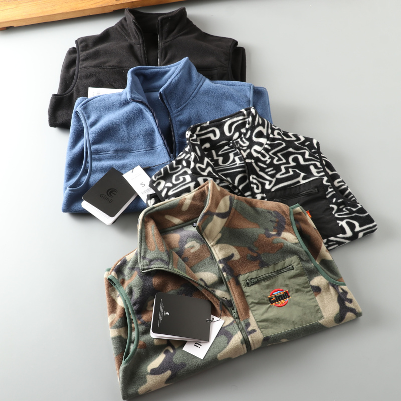 男士户外休闲立领摇粒绒马甲