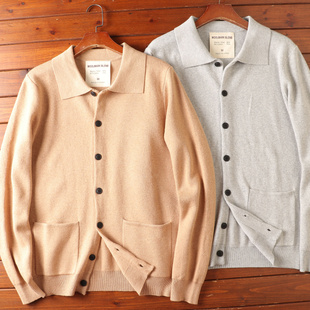 打底毛衣外套 翻领针织开衫 美丽奴羊毛 外贸工厂原单尾货秋冬男士