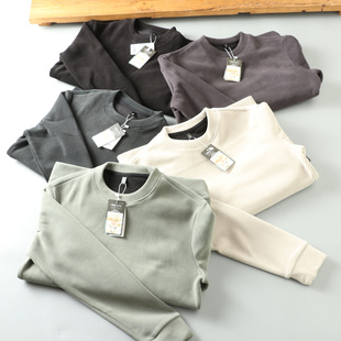 卫衣打底 一体绒保暖休闲圆领长袖 加厚加绒秋冬BI备 外贸工厂男士