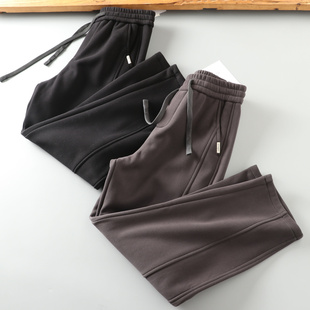 潮 纯色立体裁剪宽松显瘦直筒休闲裤 无惧严寒层次感十足 秋冬男士