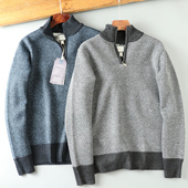 外贸出口美单79.9美D加厚保暖男装 休闲百搭拉链针织衫 毛衣男秋冬