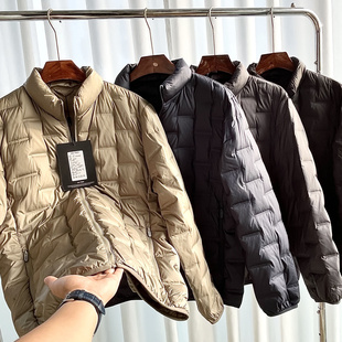轻盈巨保暖 立领羽绒服休闲外套 压胶分仓锁绒90鸭绒秋冬轻薄男士