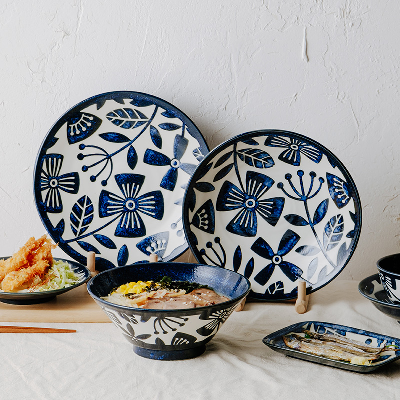 有谷窑日本进口幸运草釉下彩餐具