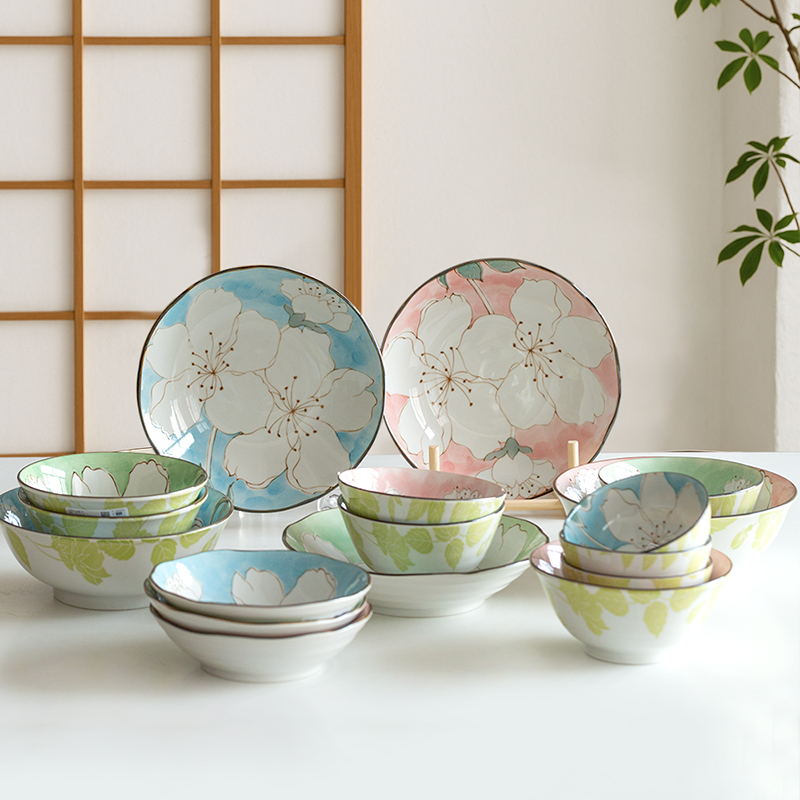 有谷窑釉下彩日式餐具套装送礼