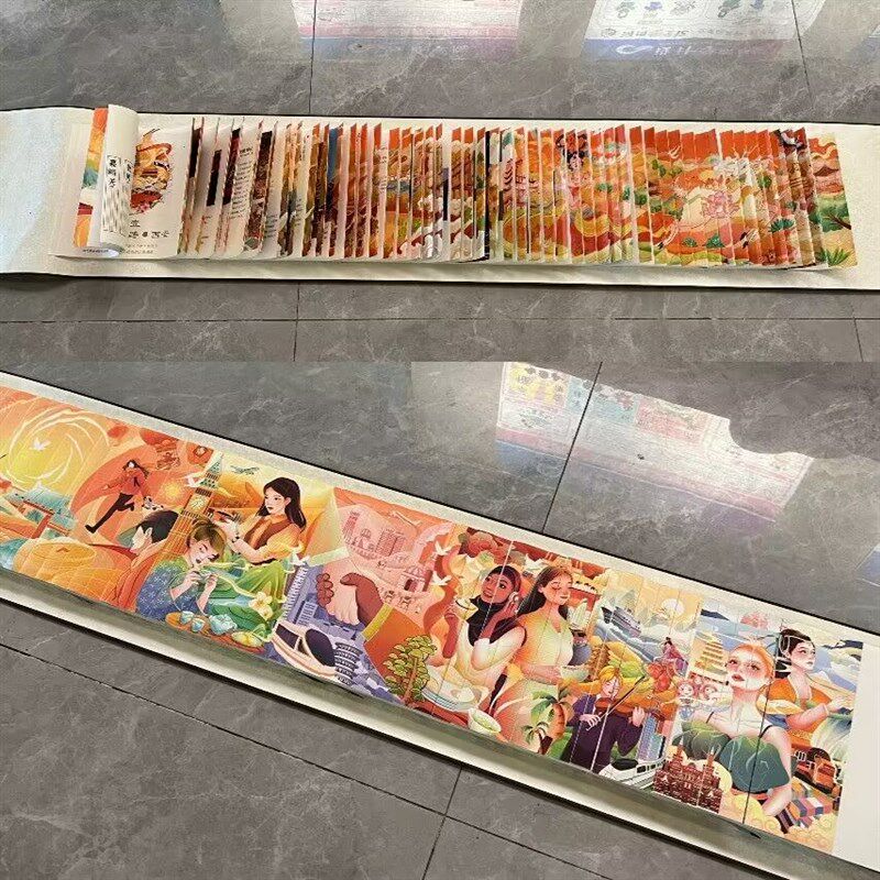 龙鳞装空白页宣纸印刷打印龙鳞装旋风装卷轴定P制商务送礼手卷签