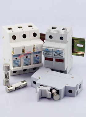 永信RT18-32Xk熔断器底座 10*38圆筒形保险丝底盒导轨式指示灯R01