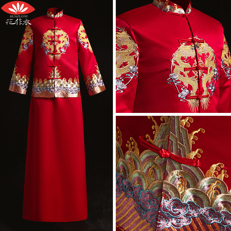 秀禾服男2020新款新郎中式礼服中式结婚男士古装礼服秀和服唐装男