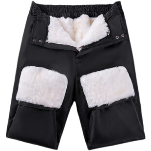 女 子绵羊皮防风羊毛棉裤 澳洲真皮毛一体皮裤 男宽松高腰加厚羊皮裤