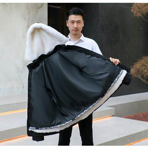真皮毛一体皮衣男外套