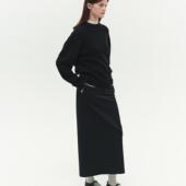 LOUD LAUGH OUT 极简基础直筒精纺羊毛半裙