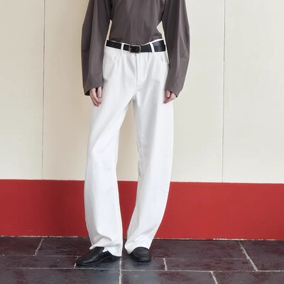 春秋梨形友好牛仔廓形长裤