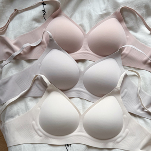 米图小聚蛋圆圆胸3D无痕内衣聚拢小胸显大软支撑加厚款 无钢圈文胸