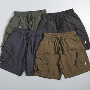 高街户外中裤 夏季 男宽松多口袋五分裤 短裤 户外机能防水速干工装