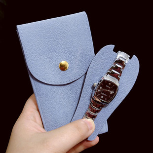 珠粒绒手表收纳袋子莫兰迪履行随身便携式腕表盒保护绒布首饰单个