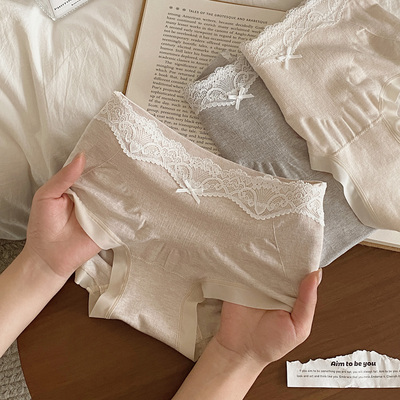 法式蕾丝微压收腹提臀女三角裤