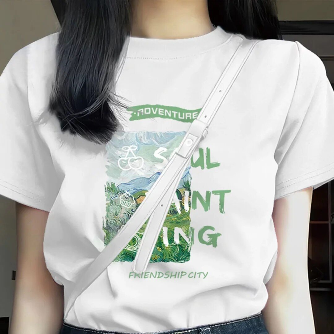 2026高端大牌墨绿色短袖t恤女夏季新款正肩上衣纯棉半袖穿搭