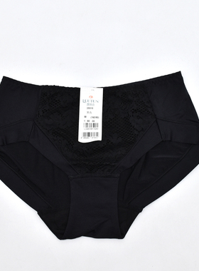 四季纯色柔软中腰女士内裤 蕾丝舒适提臀棉裆女三角裤 露*诗39518