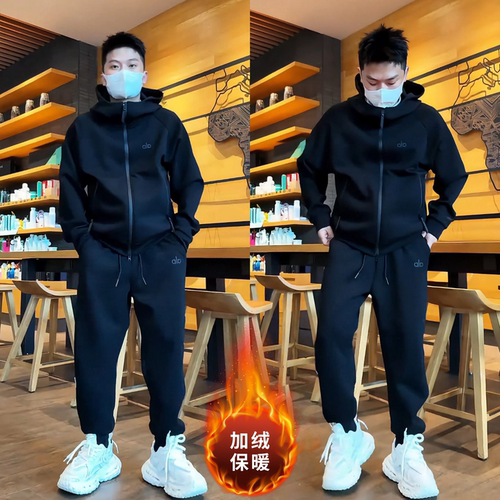 韩版潮牌秋季新款时尚加绒套装