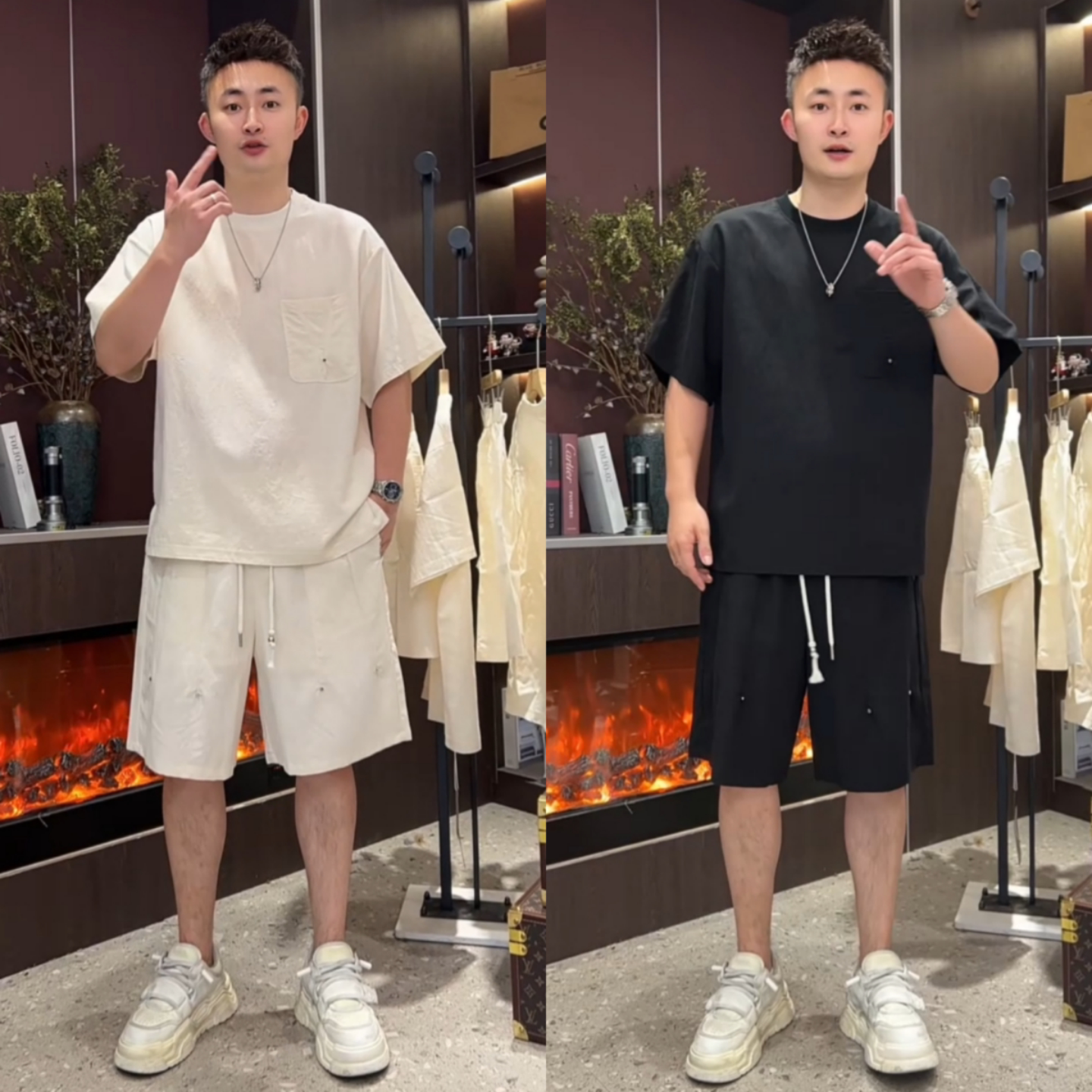 潮流男士洋气百搭透气轻薄套装