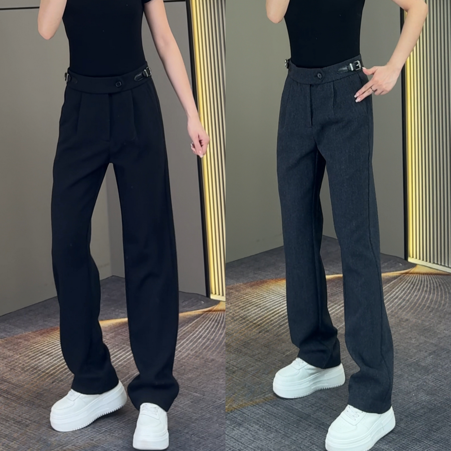 商务休闲裤冬季新款加厚直筒长裤