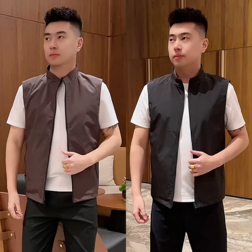 双面穿立领男士时尚马甲春季新款