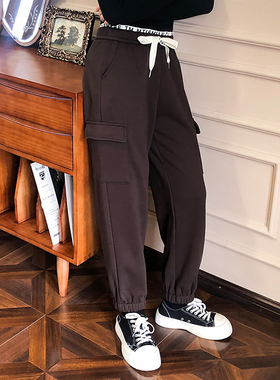 香依雅园 2025冬季新款200斤大码休闲宽松直筒保暖哈伦裤69080-1